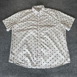 Bearbottom Shirt Mens 2XL Geometric Button Up Short Sleeve Casual Cotton Top‎